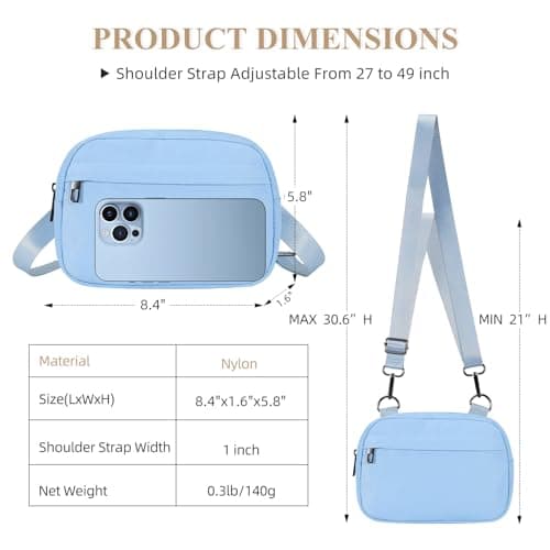 MAXTOP Small Crossbody Bags for Women Men Cell Phone Belt Bag Purse Fanny Pack with Adjustable Strap Blue Sling Bag for Traveling Casual Festival Gifts — view 5