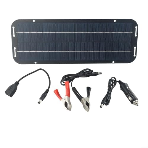 60W 12 V Solar Car Trickle Charger,Car Maintainer,60W Portable Amorphous Solar Panel Power Backup Kit with Clip For Car RV for CARAVAN Van Boat
