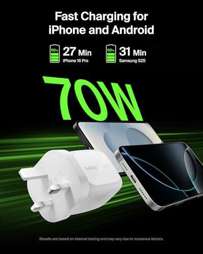 Belkin BoostCharge Pro 70W 3-Port GaN USB C Charger + Travel Adapter Kit — view 5