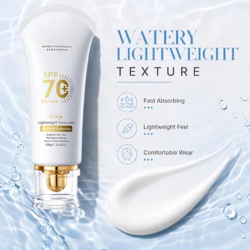 Suncream Spf 70 - Face Sunscreen 100ml - Lightweight Centella Sun Protection For Face And Body Use - Summer Holiday Essentials With Factor 70 For Daily Use And Travel — view 3