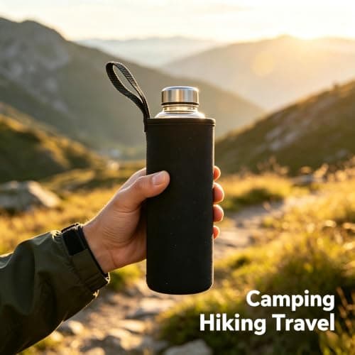 2-Pack Insulated Water Bottle Thermal Sleeve Cover for 550ml/750ml/1000ml/1500ml Bottles – Stretchable Scuba Fabric, Scratch & Resistant, for Camping, Hiking, Travel(750ML Black) — view 3