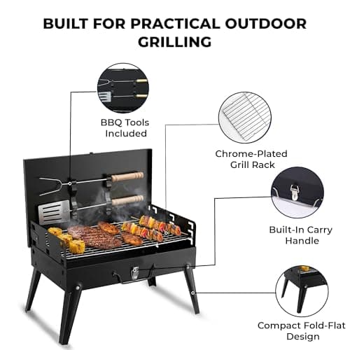 UR CHOCIE Portable Folding Charcoal BBQ Grill — view 3