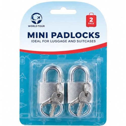 MINI Padlocks with Keys 2PK | Small Locks for Luggage Bags Cases & Lockers