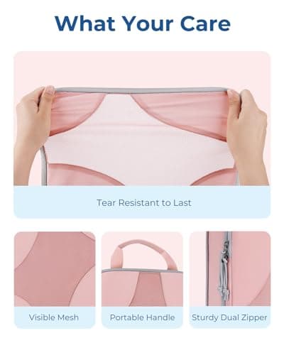BAGSMART Compression Packing Cubes Set for Travel, 6 Set Packing Cubes Clothes Storage Bags for Carry On Suitcase, Lightweight Travel Essentials (6-Pack (1L+2M+2S+1Shoe Bag), Pink — view 5