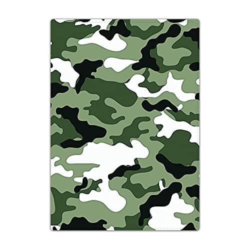 Passport Holder Cover, PU Leather Travel Wallet Case Organiser for Passport, Business Cards, Credit Cards, Boarding Passes (Green Camouflage)