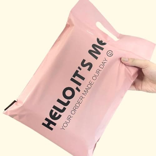 gorm 50pcs Personalized Custom Bags with Logo Customized Mailing Shipping Bags Plastic Gift Shoe Box Product Packaging Bags Waterproof Express Bags Logo Printing (Beige,25x33cm) — view 4