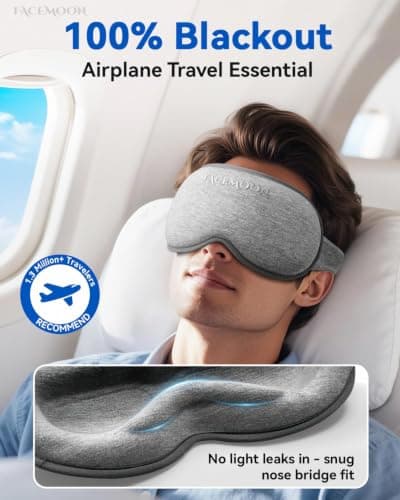 Blackout Eye Mask for Sleeping, 3D Weighted Sleep Mask for Airplane Travel — view 2