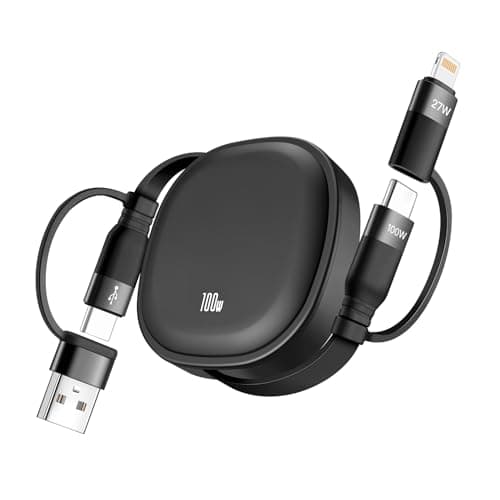 Minlu 100W Multi Charging Cable, 5 in 1 Retractable Charging Cable