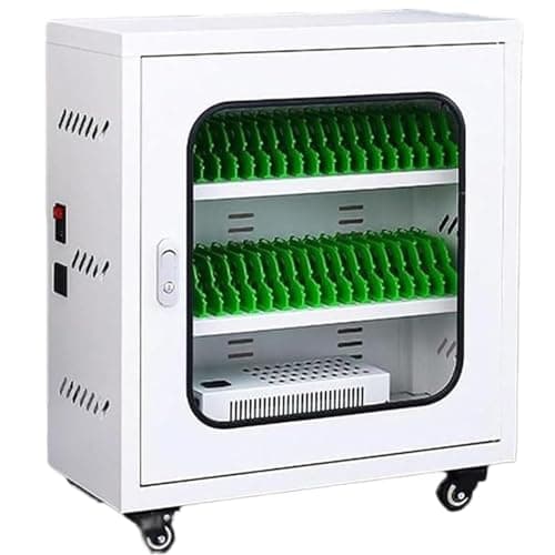 Mobile Charging Station with Lock, Multi-Port USB Charger on Wheels for Secure Device Management in Schools, Churches, and Airports