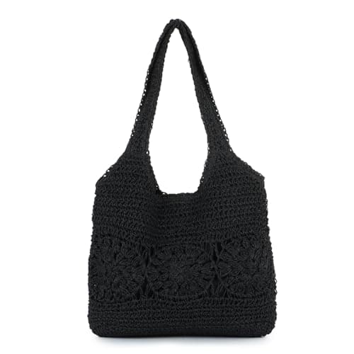 Freiesoldaten Straw Tote Bag for Women Large Summer Beach Woven Shoulder Bag for Travel Vacation