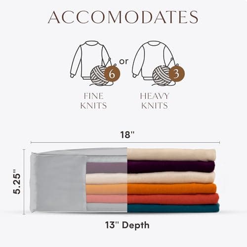 Luxury Organic Cotton Sweater Storage Bags in Grey - 18" + 20" - Cashmere Garment Bags - Breathable & Moth Proof Organizers for Clothing - Carbon Neutral — view 2