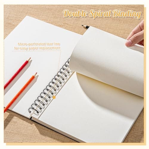 A4 Sketch Book for Kids, 160gsm Hardcover Spiral Drawing Pad, 60 Sheets — view 5