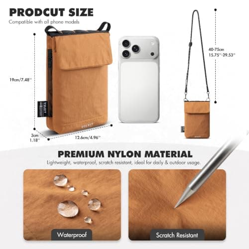 VULKIT Multifunctional Crossbody Phone Bags Lightweight Nylon Shoulder Bag RFID Blocking Family Passport Holder for Men Women Teenagers Outdoor Travel Casual Daily — view 5