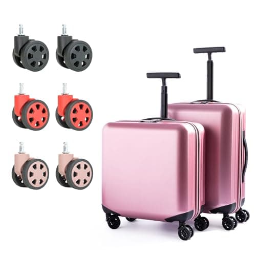 hogtnd Spare Wheels Quiet Versatile 1 Pair for Luggage Smooth Rolling Luggage Suitcase Wheel Replacement, red, Mass Beauty — view 3