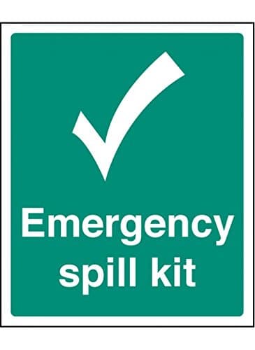 Caledonia Signs 26030H Emergency Spill Kit Sign, Self Adhesive Vinyl, 300 mm x 250 mm