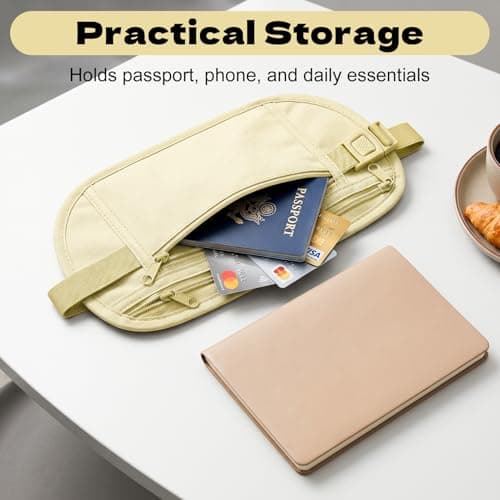 2 Pack Money Belt for Travel – Anti-Theft Money Pouch, Waterproof Passport Holder, Stealth Undercover Waist Wallet, Comfortable Elastic Bum Bag for Cash Cards Phone Dog Walking — view 6