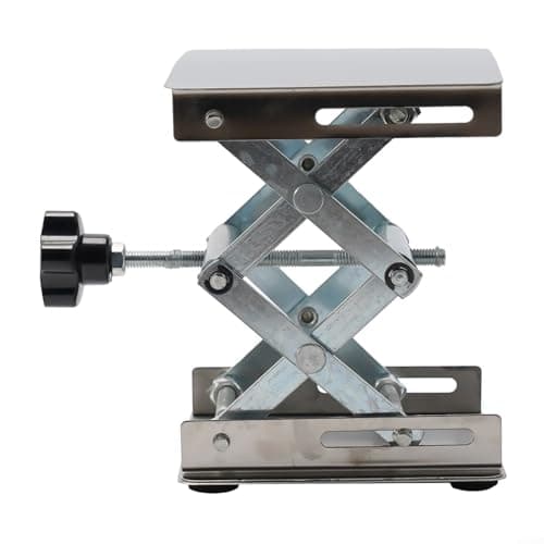 Manual Adjustable Stainless Steel Lift Platform For Laboratory And Workshop Use Providing 45mm To 150mm Vertical Travel For Router Mills And Engraving Machines Compact Silver Stand For Tools — view 3