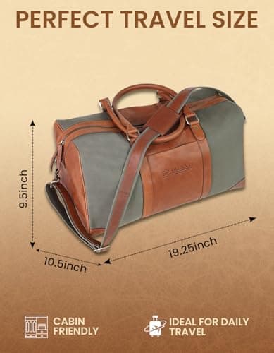 Genuine Leather Large Holdall Bag for Men & Women — view 5