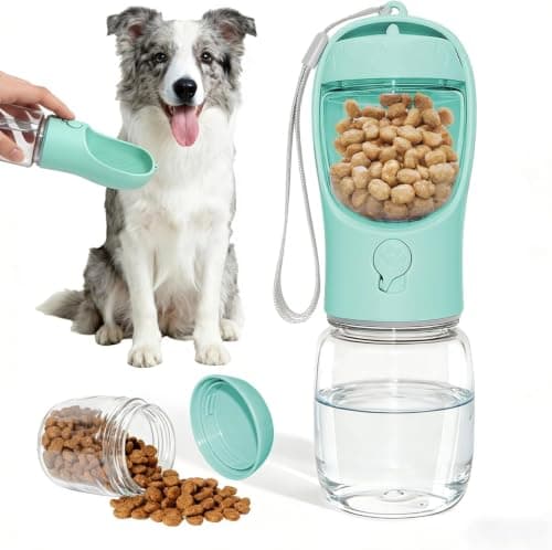 Dog Water Bottle Portable 3in1 Water Bottle with Food Container for Dogs