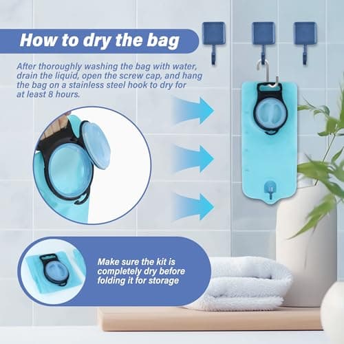 TopQuaFocus Travel Portable Enema Bag kit Anel Douche Enemas for Men Women Colon Cleansing 2L Home Coffee Douche Bags with 6.5FT Silicone Tube — view 5