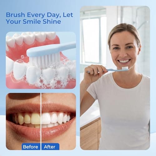 LLHQAMT Disposable Travel Toothbrush, Light Blue Toothbrush and Toothpaste with Hotel Vanity Kit, Individually Packaged, Suitable for Hotel, Home, Camping and Travelling (20-Pack) — view 6