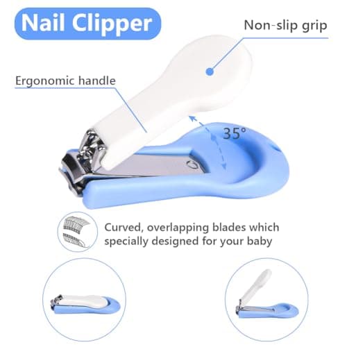 Vicloon Baby Nail Kit, 4-in-1 Baby Nail Care Set, Baby Nail Care Tool, Baby Nail Care Set Manicure Set Includes Baby Scissors, Nail Clippers, Baby Nail File and Tweezer for Newborn Infant Toddler — view 3
