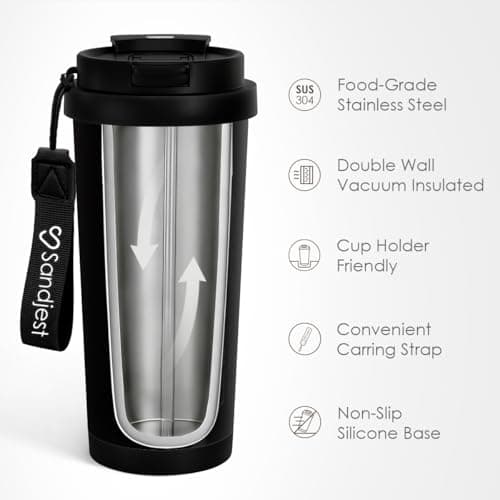 Grandpa Gift from Kids, Stainless Steel 2-in-1 Lid Coffee Tumbler 18 oz, Best Grandpa Ever Insulated Travel Mug for Men Granddads Grandfathers, Gift Idea for Birthday Christmas Fathers Day Retirement — view 2