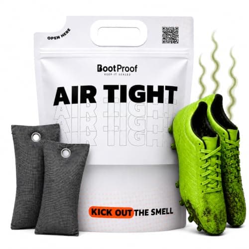 BootProof Smell Proof Air Tight Boot Bag with Lemon Reusable Deodoriser Odour Eliminating Storage for Football Boots, Rugby Boots, Gym and Sports Gear – Leakproof, Durable, (Lemon)