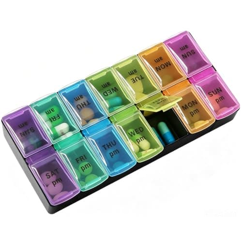 ChioSun 7 Day 2 Times a Day Pill Organiser, AM/PM Dosette Box