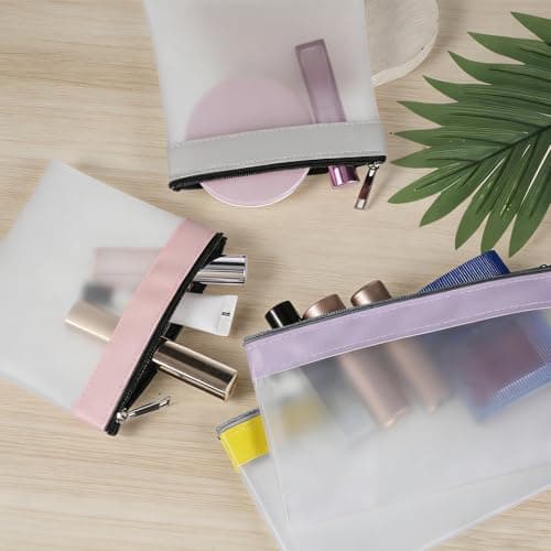 HJZHII 6 Pcs Clear Pouches with Zipper, Waterproof Zipper Cosmetic Bag — view 4