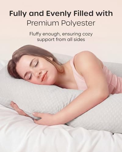 Nuliie Pregnancy Pillow for Sleeping, U Shaped (Breathable Light Grey) — view 3