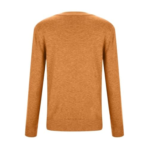Women's Wool Blend Crewneck Pullover Sweater Long Sleeve Thermal Base Layer Top for Travel and Hiking (Gold, XXL) — view 3