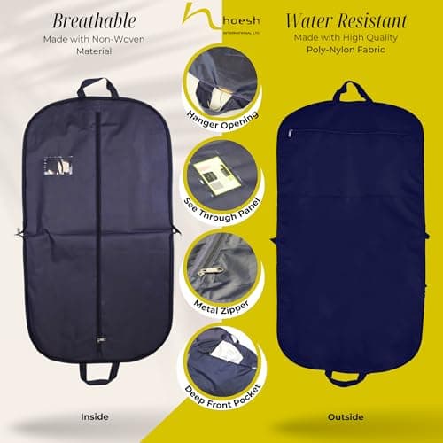 Hoesh International Waterproof Foldable Travel Men Suit Carrier 44" (Navy) — view 2
