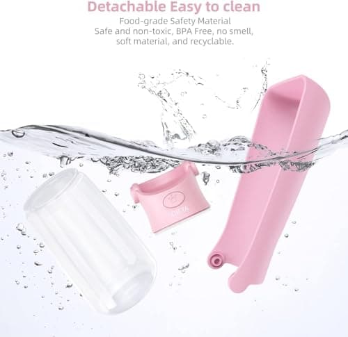 SOICTA Portable Dog Water Bottle for Walking 19 OZ or 12 OZ Portable Pet Water Bottles for Puppy Small Medium Large Dogs Water Dispenser Bowl Dog Accessories(19OZ Pink) — view 4