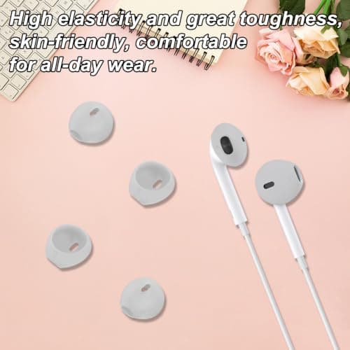 8Pcs Silicone Earbud Tips Anti-Slip Soft Replacement Covers, Sport Earbud Rubber Tips for Wired Earphones, Compatible with iPhone 7/6s/6 Plus/5s/5c/SE, Clear Protective Accessories EarPods Earpads — view 6
