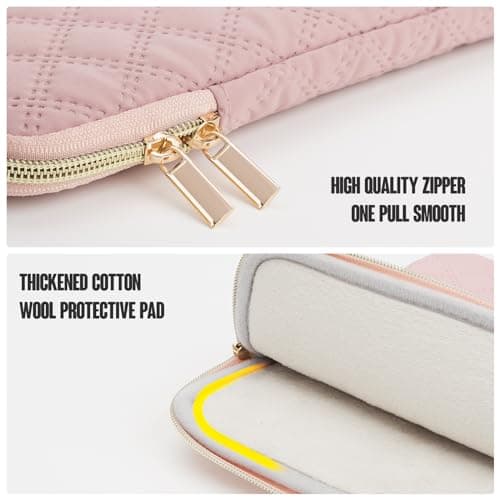 Songbala Laptop Sleeve 15.6-16 Inch Cover Protective Case Compatible with 16” MacBook Pro M3/M2/M1 15.6-16” Chromebook Notebook Computer, Slim Waterproof Padded Case with Pocket, Pink — view 3