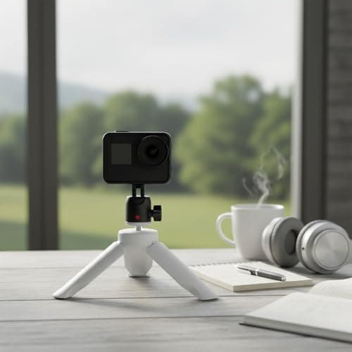Hopzab Mini Tripod for DJI Osmo Pocket 3 & 2, Portable Desktop Stand for Gimbals, Camera Stabilizers, Vlog Accessories, Non-Slip Silicone Mount for Various Filming Equipment(White) — view 4