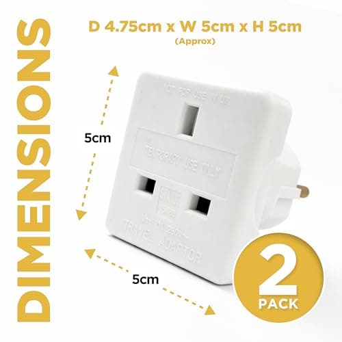 STATUS UK to EU Adapter, England European Socket 3 Pin to 2 Pin Plug, Travel Adaptor 10 amp, Pack of 2,(SEUROAB2PK4) — view 2