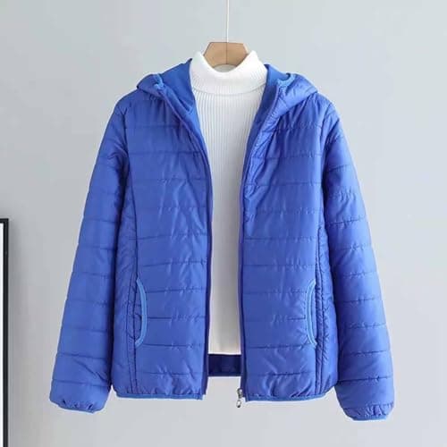 Mrat Women's Lightweight Puffer Jacket, Warm Packable Quilted Down Coat with Hood, Transitional Padded Winter Jacket for Ladies, Pockets, Windproof Outdoor Zip Up Jackets,Solid Ski Hiking Travel M-3XL — view 3