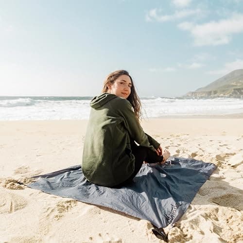 Matador Pocket Blanket 4.0 - Black (Seats 2-4); Lightweight Picnic Blanket with Pegs; Foldable Picnic Blanket for Dry Sitting; Sandless Beach Mat & Festival Blanket for Concert, Walking, Hiking — view 4