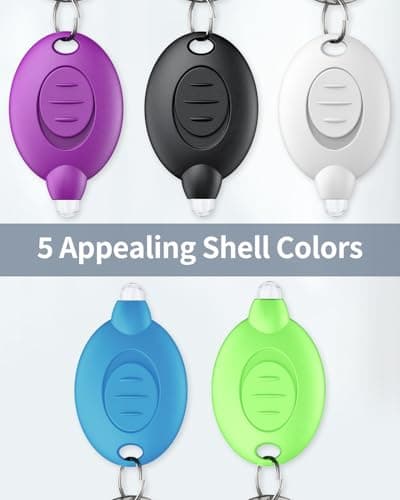 Uniclife 5 Pack LED Keychain Flashlight 5 Colors of Shells | Mini LED Keychain Light 12 Lumen Portable Ultra Bright Battery Powered Key Ring Torch for Outdoor Camping Hiking and Emergency Lighting — view 3