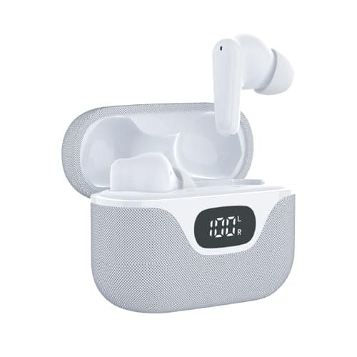 groov e Flex Buds True Wireless Earbuds - White - with Active Noise Cancelling, Fabric Charging Case, Clear Calls, Touch Control, Supports Voice Assistants — view 3