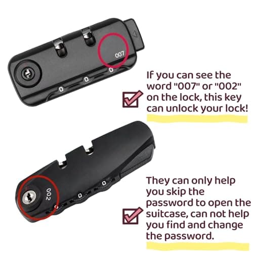 2PCS Master Luggage Keys 007 002 Universal Luggage Bag Suitcase for Forgotten Password Code Combinations of Luggage Locks (2pcs 007+007 Key) — view 4