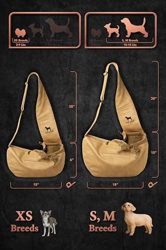 Noah & Paw Dog Sling Carrier for Small Dogs 3-10lb, Dog Sling for Small Dogs and Cats, Dog Carrier with Adjustable Padded Strap, Vegan Leather Lined with Fur, 3x Safety Features, Machine Washable — view 4