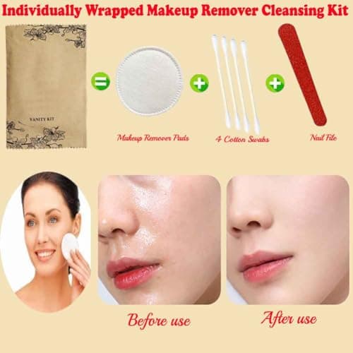 30Pack Luxury Individually Wrapped Disposable Travel Makeup Removal Kit; Hygiene Face Cleansing Vanity Set for Daily Facial Cleansing and Exfoliating; Hotel Amenities Kit;Ideal for Home and Travel — view 2