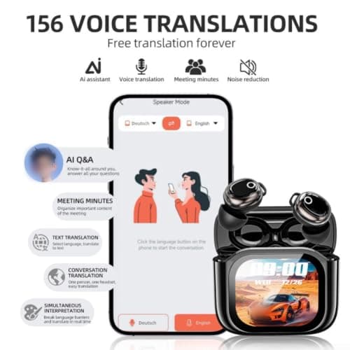 AI Earbuds for Sleep Wireless Translation 144 Langs Comfort Fit Snoring Relief Napping Workout Black(AI Black) — view 6
