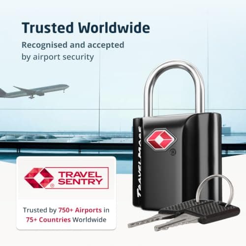 TravelMore Suitcase Padlocks with Keys, TSA Approved Travel Luggage Locks — view 5