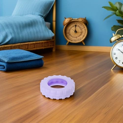 MOBUTOFU 8pcs Luggage Wheel Silicone Protective Covers, Noise-reducing Anti-Vibration Caster Protectors for Travel Suitcase Wheels, Large 55x55x15mm, Lavender Purple — view 4