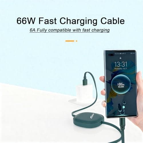 Multi Charger Cable, 66W PD 3 in 1 Retractable Charging Cable Fast Charge with iP/Micro/Type C Port, Multiple USB Cables for Phone Samsung Galaxy Huawei Xiaomi Laptop Tablet PS5 Android -1.2M — view 2