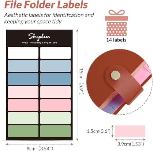 SKYDUE Document Folder A4, 8-Compartment Organiser with Labels, Practical Expanding Folder, Organiser Folder, File Folder, Robust Document Folder for Office, School and Travel (Brown) — view 6